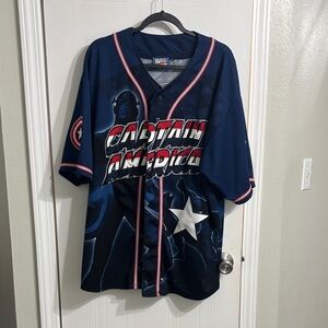 Marvel Captain America kids XL Navy Jersey